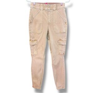 SPANX Women's Skinny Cargo Jeans in Beige. Size Medium